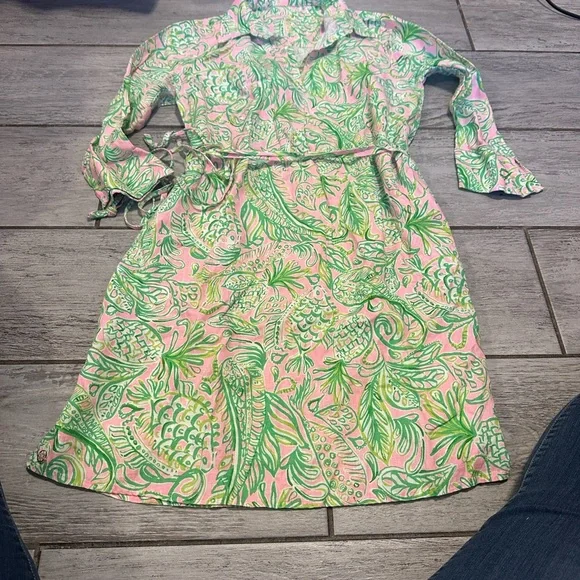 Lily Pulitzer Pink and Green Pilar Tunic Dress Size Small - Picture 5 of 7